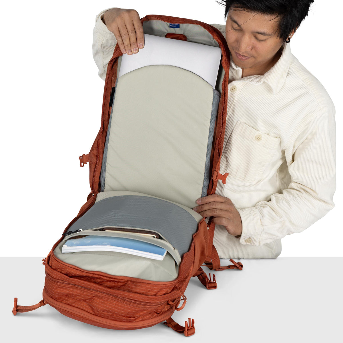 Osprey Nebula Backpack 32L in Porcelain Orange Heather — detail view