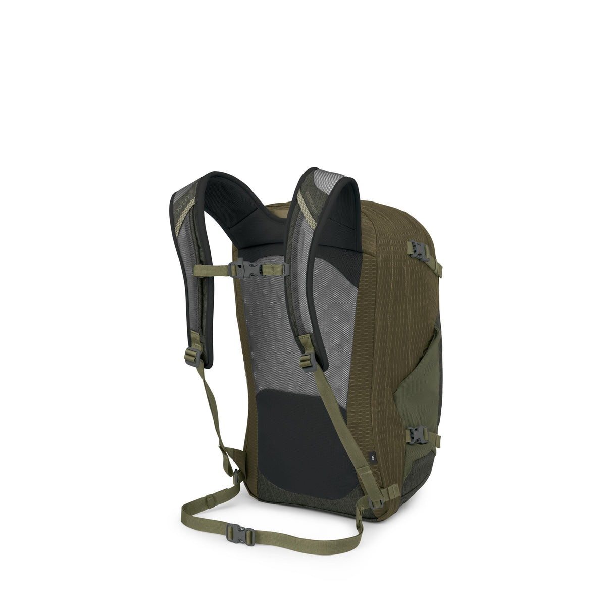 Osprey Nebula Backpack 32L in Moss Green-Earl Grey Heather — back view
