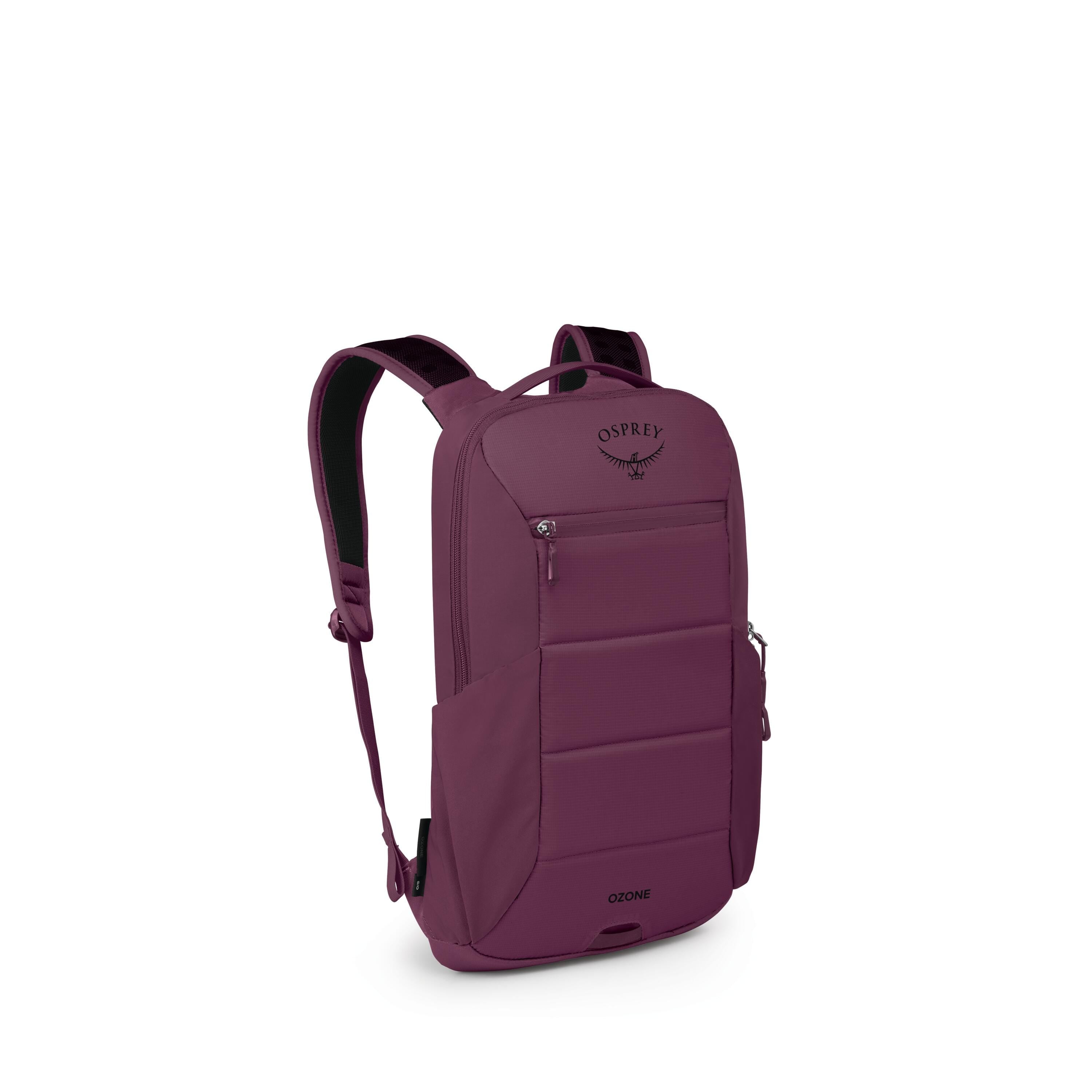 Osprey Ozone Slim Pack Travel Backpack 10L in Moody Burgundy — angle view 2