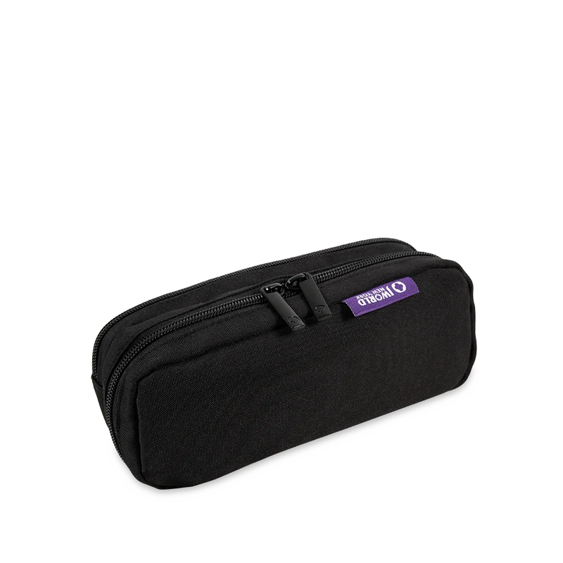 J World Jojo Double Compartment Pencil Case in Black — angle view 2 # color_Black