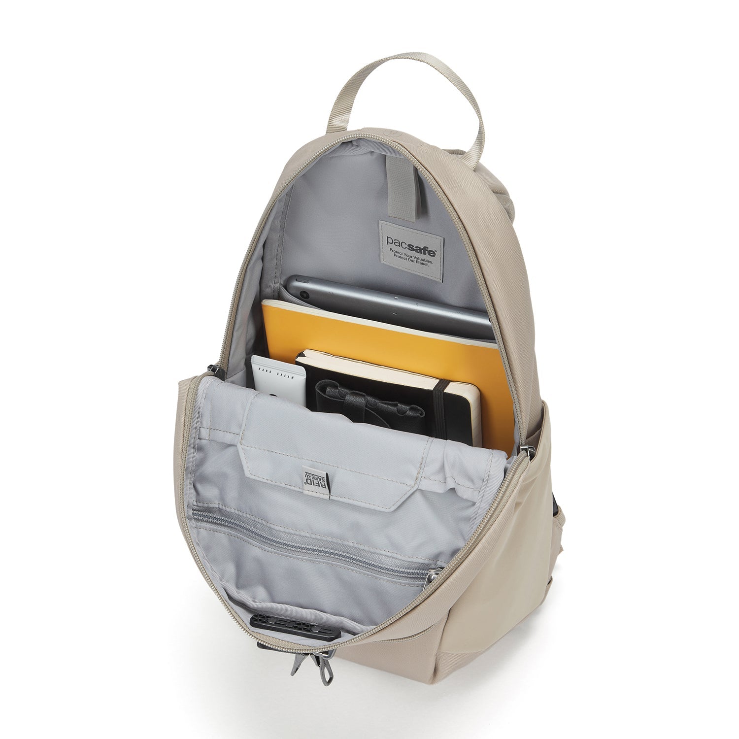 Pacsafe V 12L Anti-Theft Tech Backpack - Beige