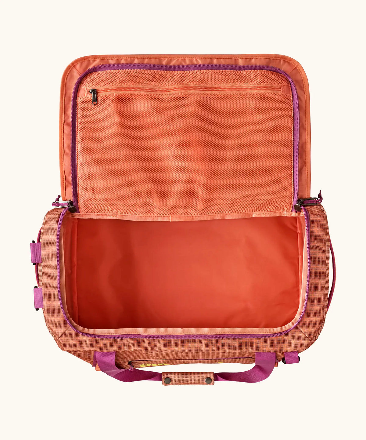 Patagonia Black Hole Duffel 40L in Peach Sherbet — interior view