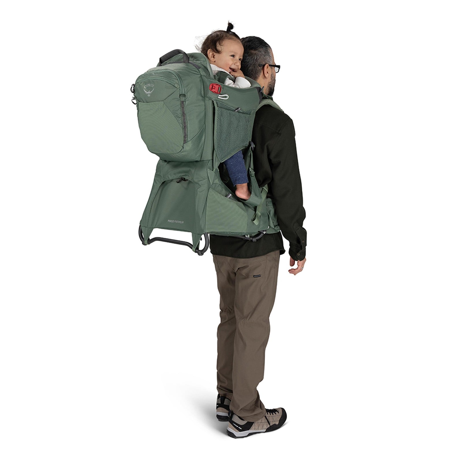 Osprey Poco Premium Child Carrier 36L in Koseret Green — lifestyle 4
