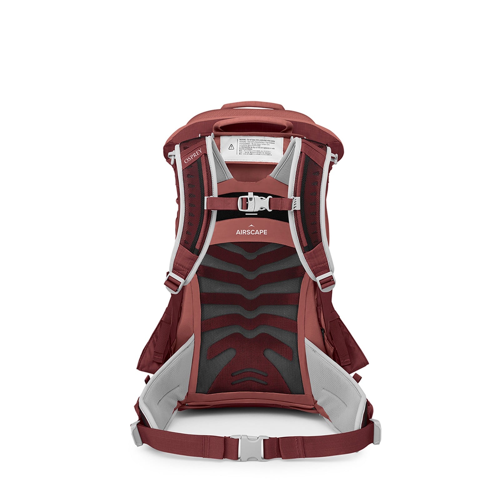 Osprey Poco LT Child Carrier 25L in Red Mountain — back view