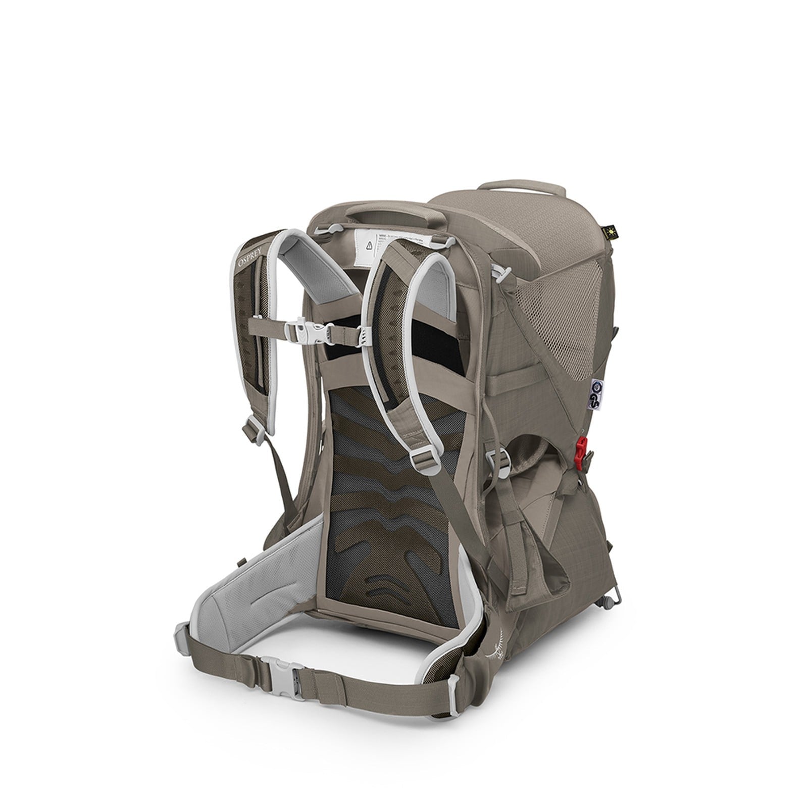 Osprey Poco LT Child Carrier 25L in Tan Concrete — angle view 5