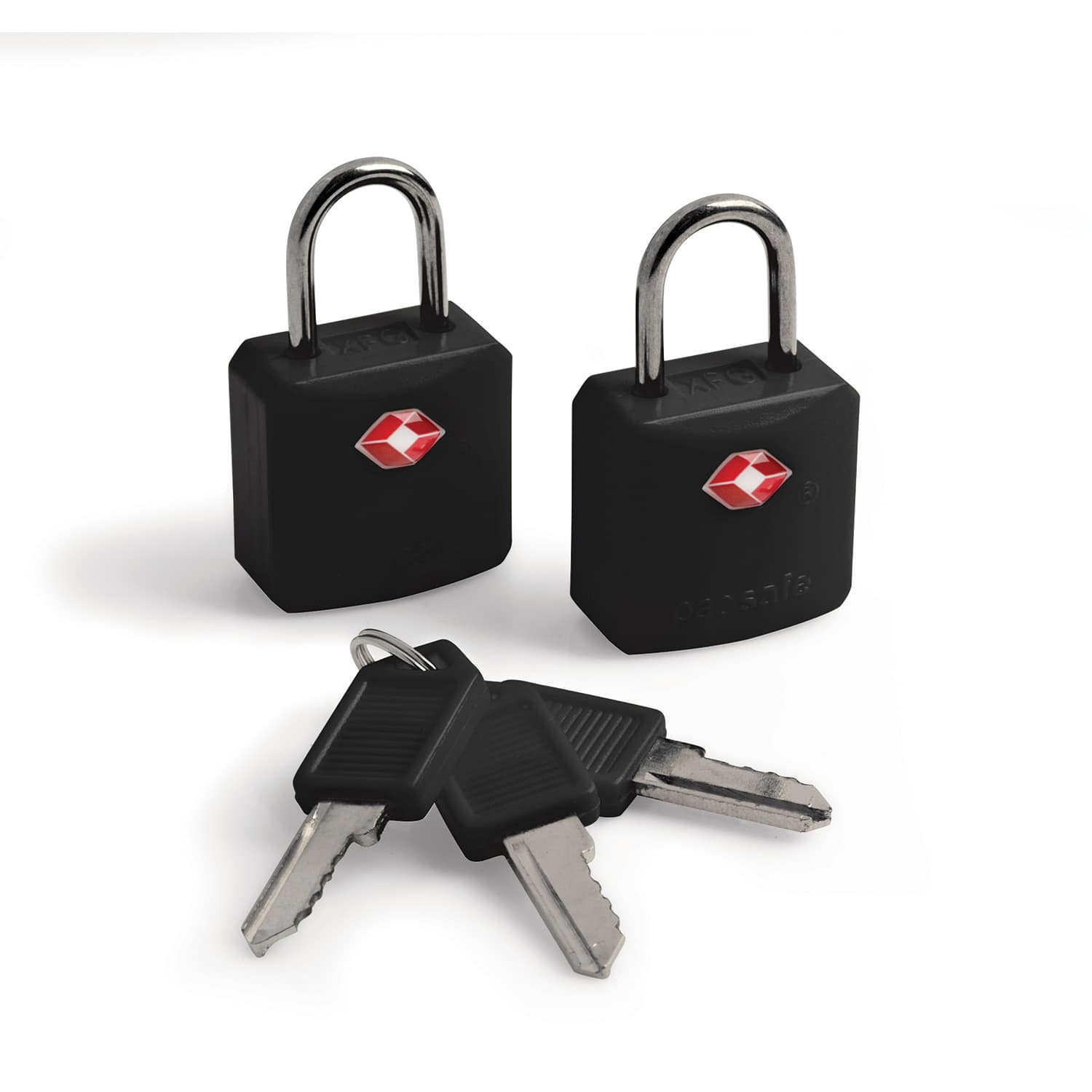 Pacsafe Prosafe® 620 Travel Sentry® Approved Key Luggage Padlocks in Black — front view