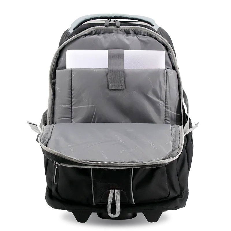 J World Lunar Multi-Purpose Laptop Rolling Backpack (19.5 Inch) in Black — detail view 3 # color_Black
