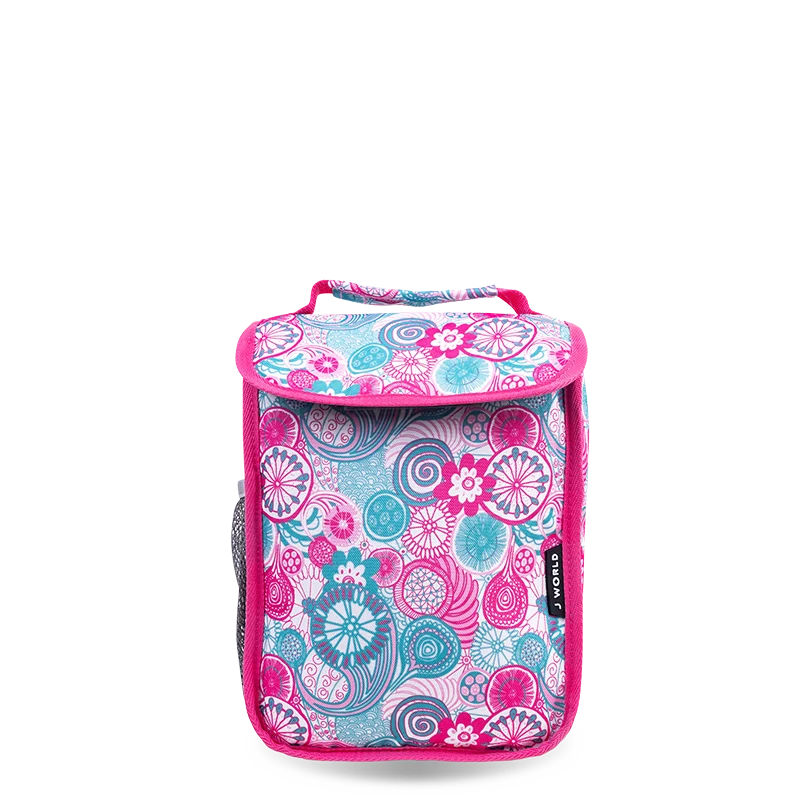 J World Lollipop Kids Rolling Backpack With Lunch Bag (16 Inch) in Blue Raspberry — front view 3 # color_Blue Raspberry