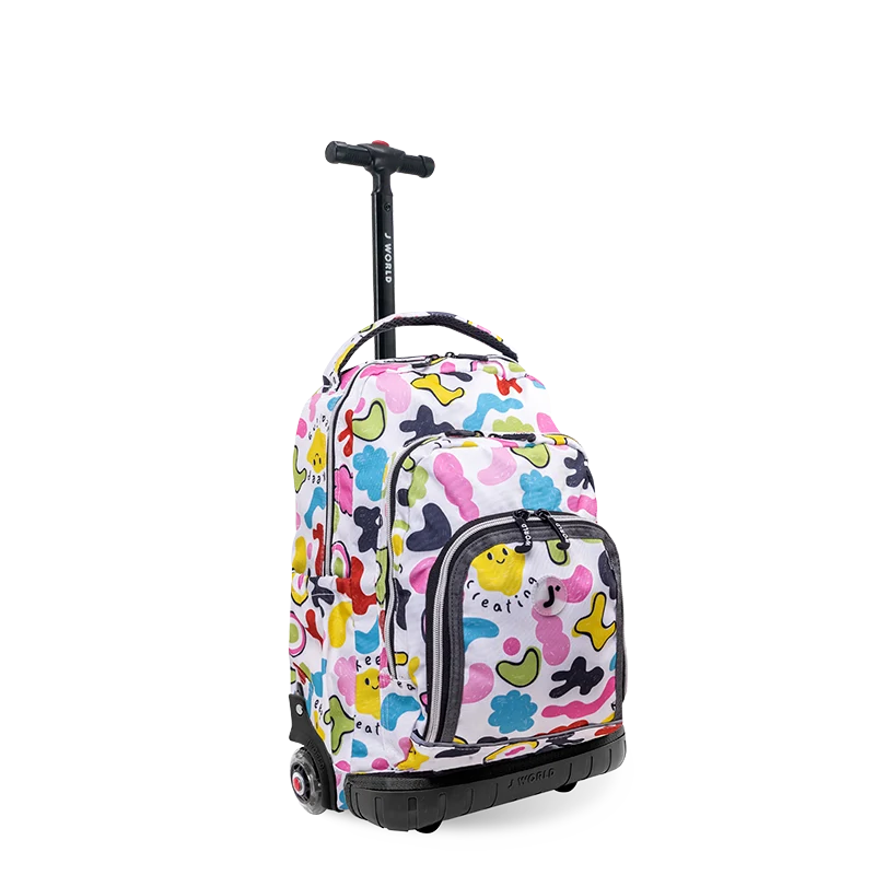 J World Lollipop Kids Rolling Backpack With Lunch Bag (16 Inch) in Kiddo — angle view 2 # color_Kiddo