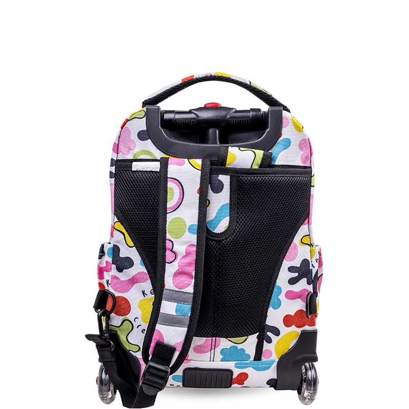 J World Lollipop Kids Rolling Backpack With Lunch Bag (16 Inch) in Kiddo — back view # color_Kiddo
