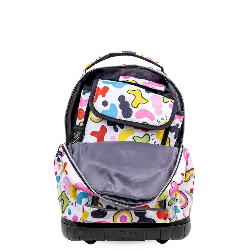 J World Lollipop Kids Rolling Backpack With Lunch Bag (16 Inch) in Kiddo — angle view 3 # color_Kiddo