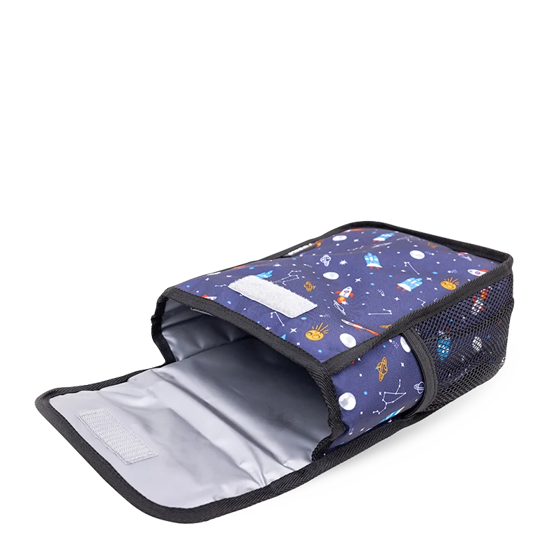 J World Lollipop Kids Rolling Backpack With Lunch Bag (16 Inch) in Spaceship — interior view # color_Spaceship