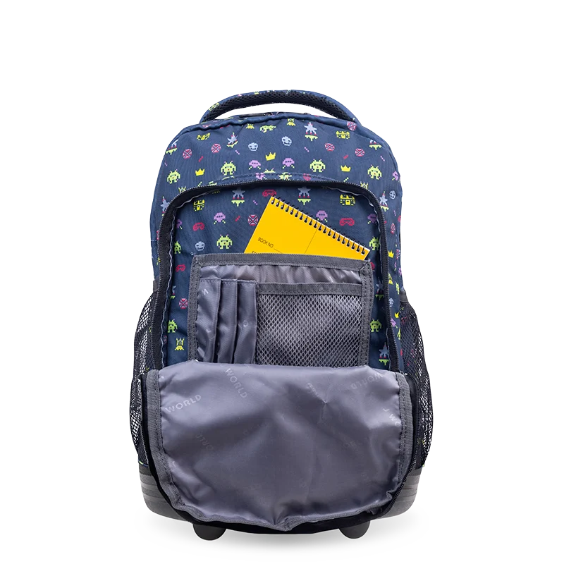J World Sunny Rolling Backpack (17 Inch) in Game — detail view # color_Game