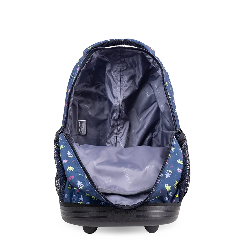 J World Sunny Rolling Backpack (17 Inch) in Game — interior view # color_Game