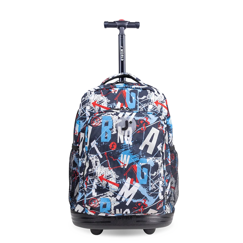 J World Sunny Rolling Backpack (17 Inch) in Graffiti — front view # color_Graffiti