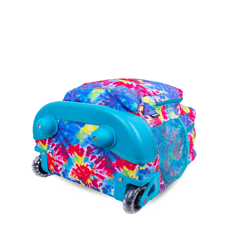 J World Sunny Rolling Backpack (17 Inch) in Tie Dye — angle view 3 # color_Tie Dye