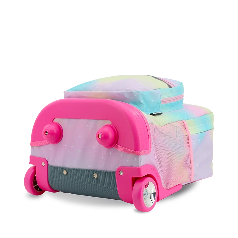 J World Sunrise Rolling Backpack (18 Inch) in Aurora — angle view 3 # color_Aurora