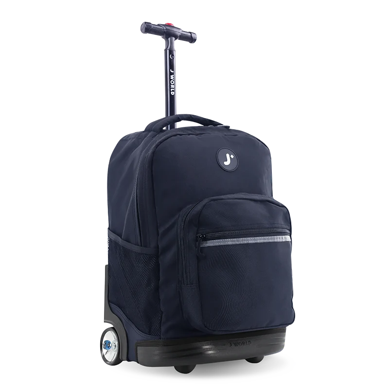 J World Sunrise Rolling Backpack (18 Inch) in Black — angle view 2 # color_Black