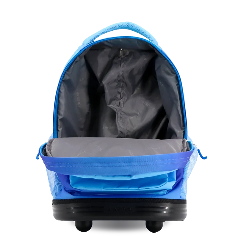 J World Sunrise Rolling Backpack (18 Inch) in Blue Gradient — front view 2 # color_Blue Gradient