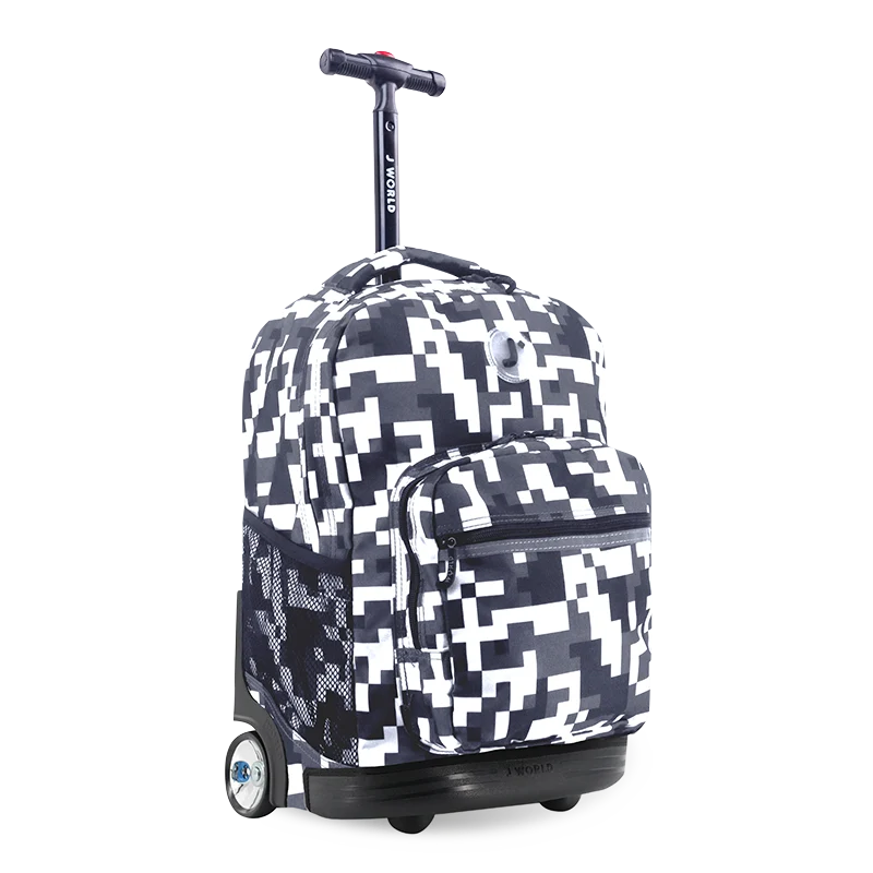 J World Sunrise Rolling Backpack (18 Inch) in Camo — angle view 2 # color_Camo