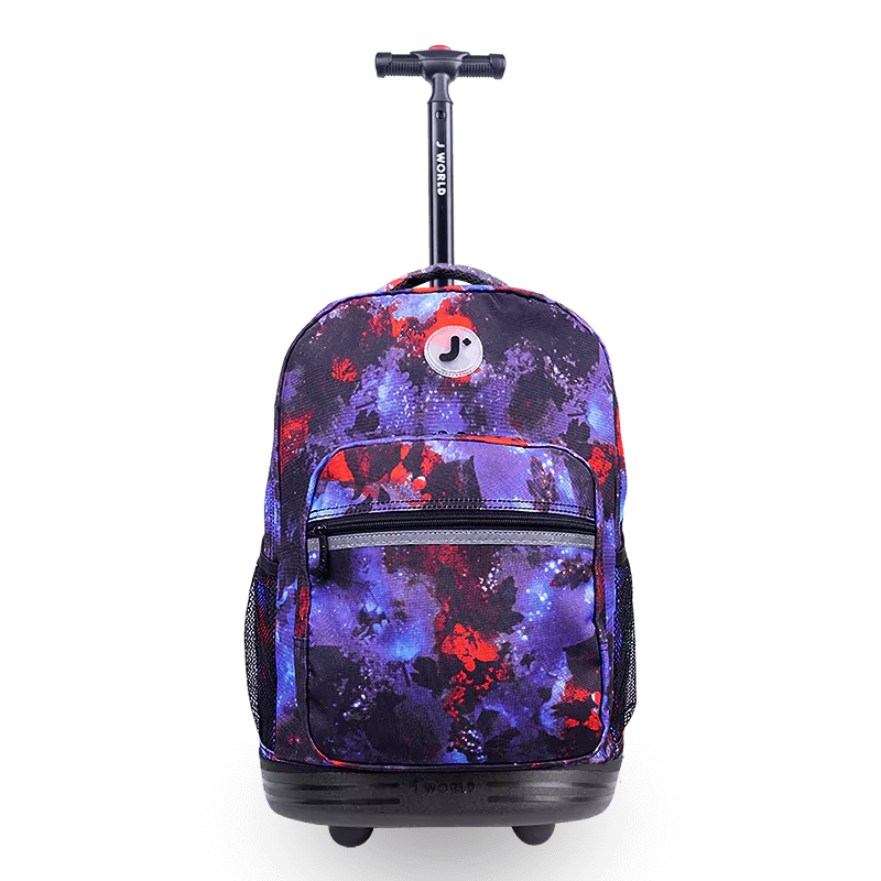 J World Sunrise Rolling Backpack (18 Inch) in Galaxy — front view # color_Galaxy
