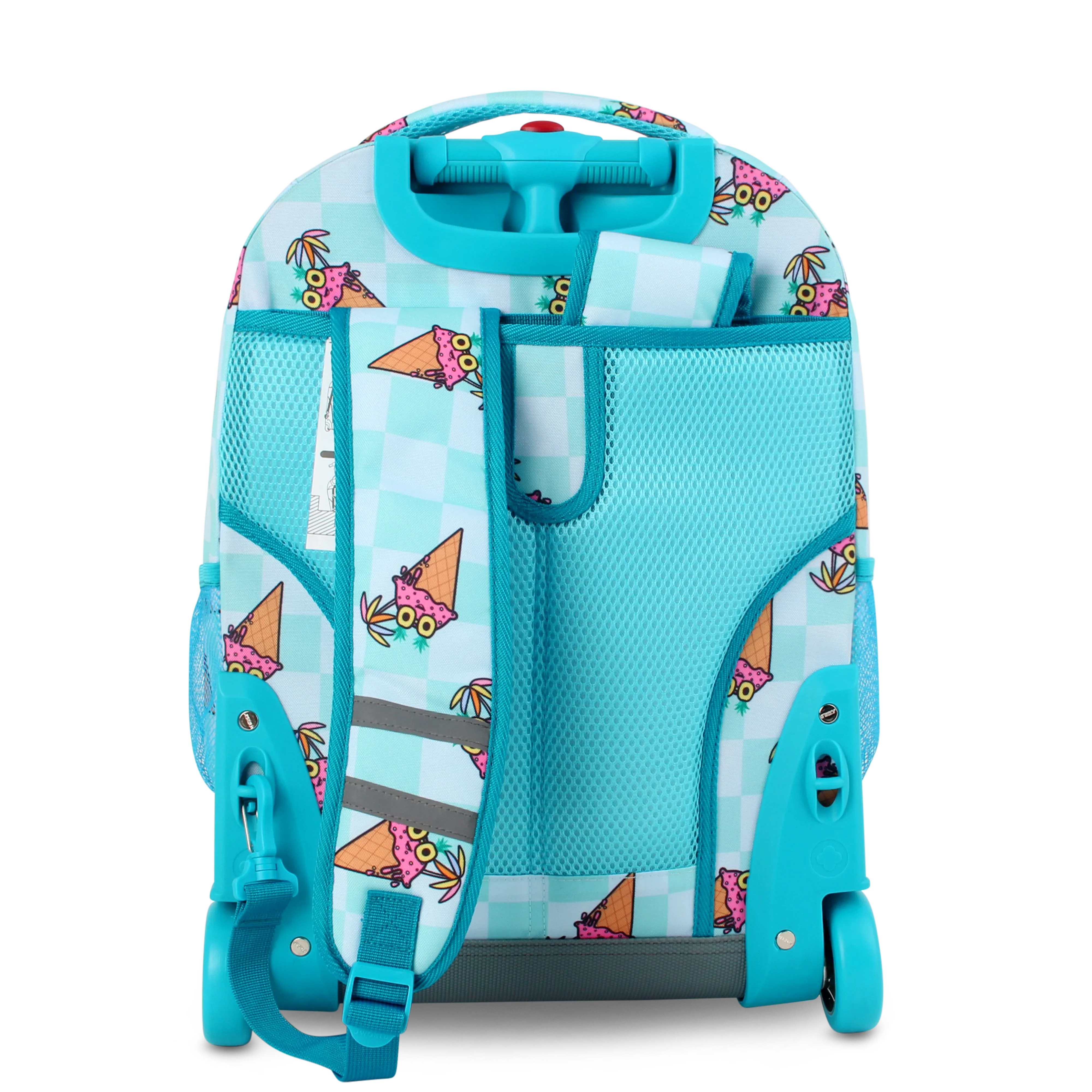 J World Sunrise Rolling Backpack (18 Inch) in Ice Cone — back view # color_Ice Cone