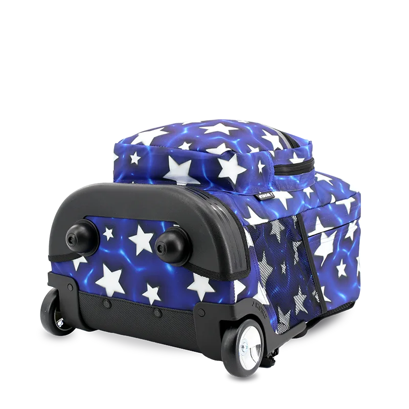 J World Sunrise Rolling Backpack (18 Inch) in Puffy Star — angle view 3 # color_Puffy Star
