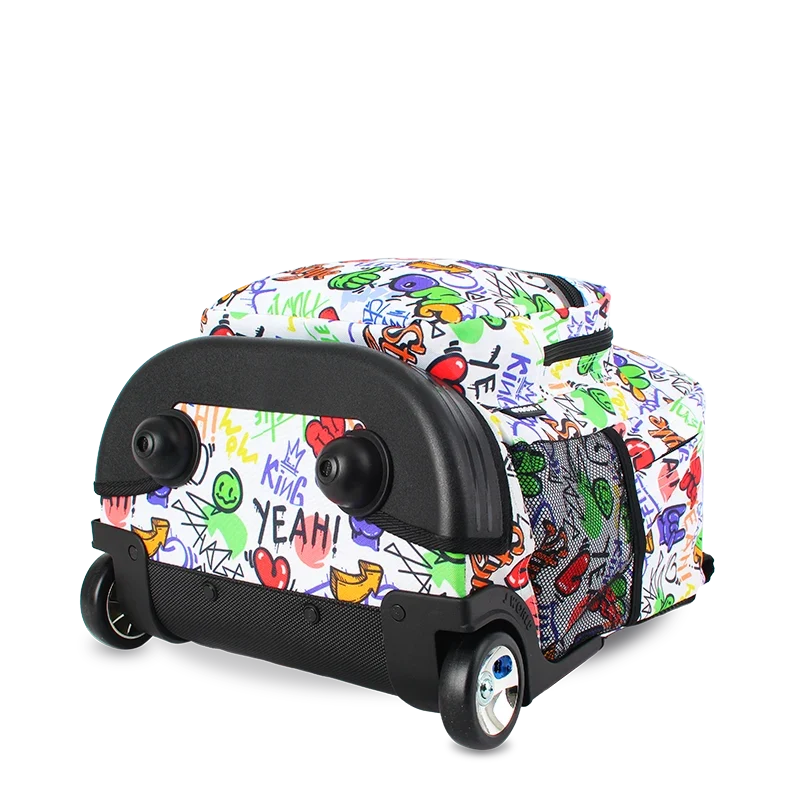 J World Sunrise Rolling Backpack (18 Inch) in Street Art — angle view 3 # color_Street Art
