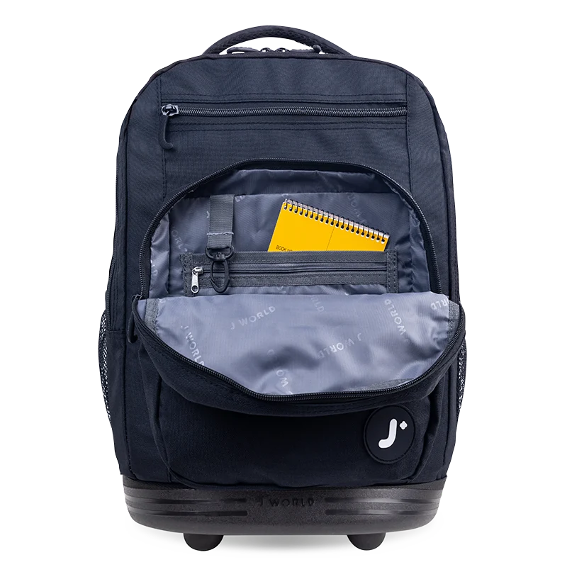 J World Sundance Laptop Rolling Backpack (20 Inch) in Black — detail view # color_Black