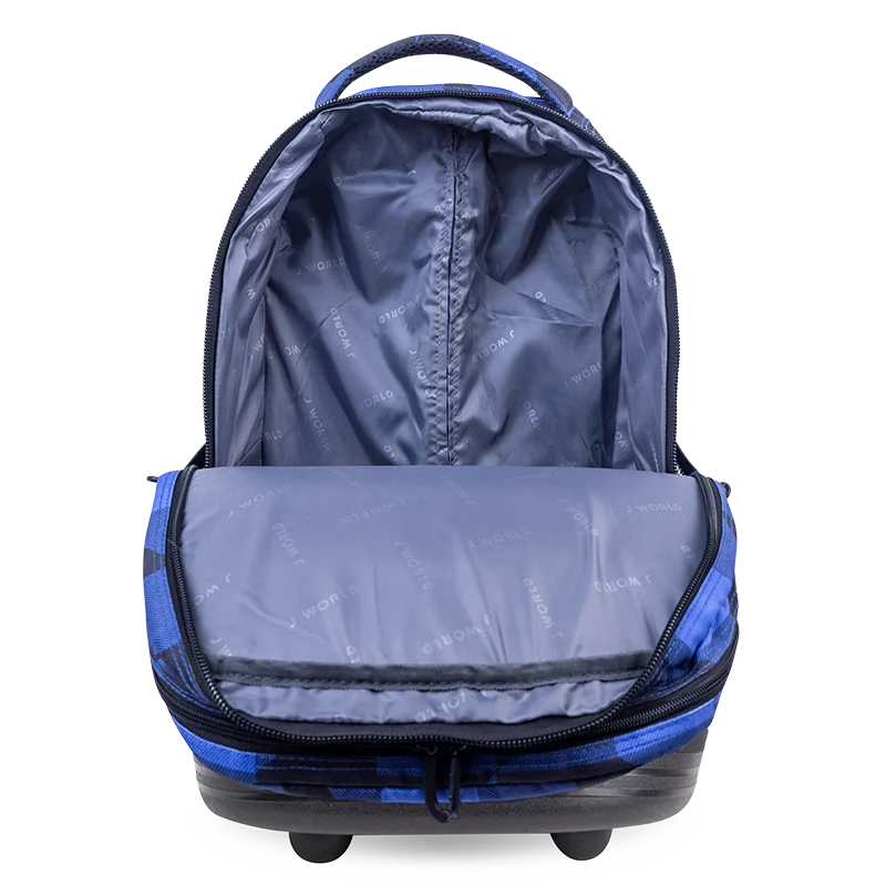 J World Sundance Laptop Rolling Backpack (20 Inch) in Block Navy — interior view 2 # color_Block Navy