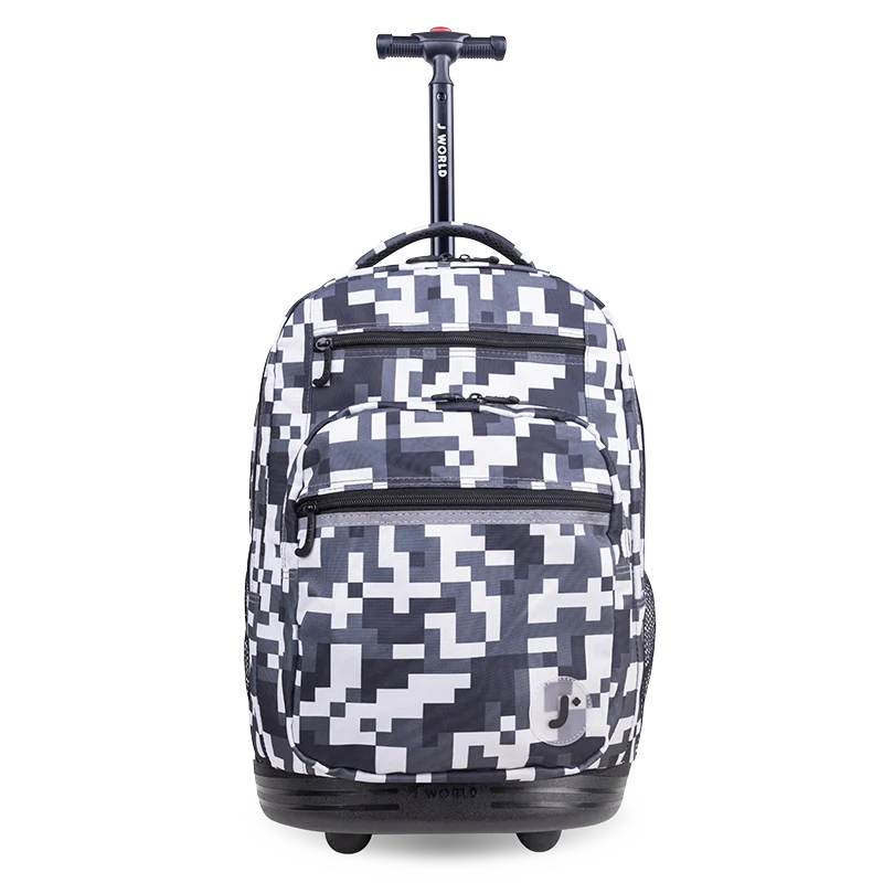 J World Sundance Laptop Rolling Backpack (20 Inch) in Camo — front view # color_Camo