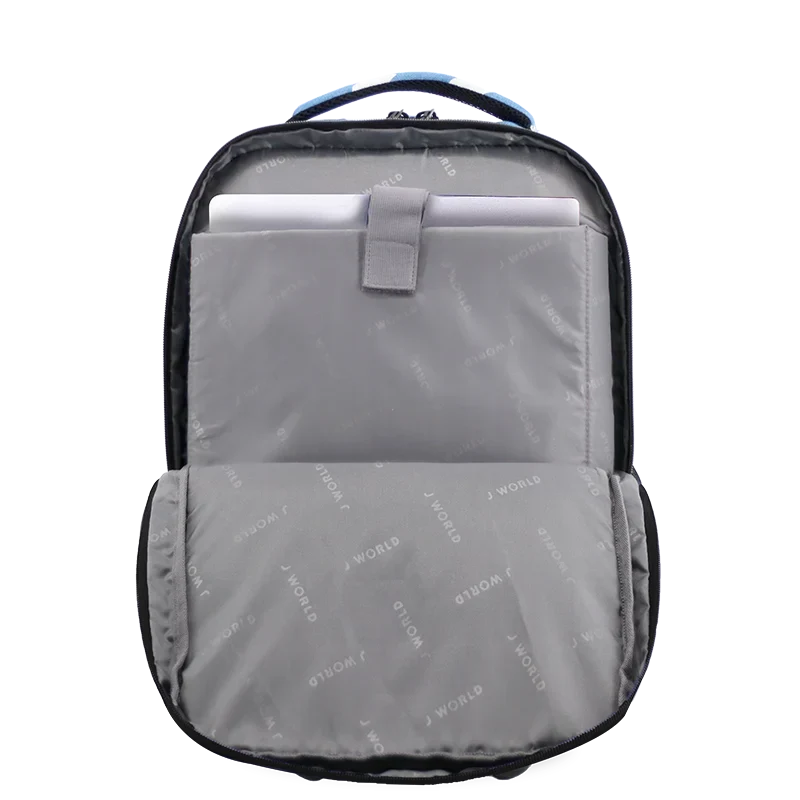 J World Sundance Laptop Rolling Backpack (20 Inch) in Denim Heart — interior view # color_Denim Heart