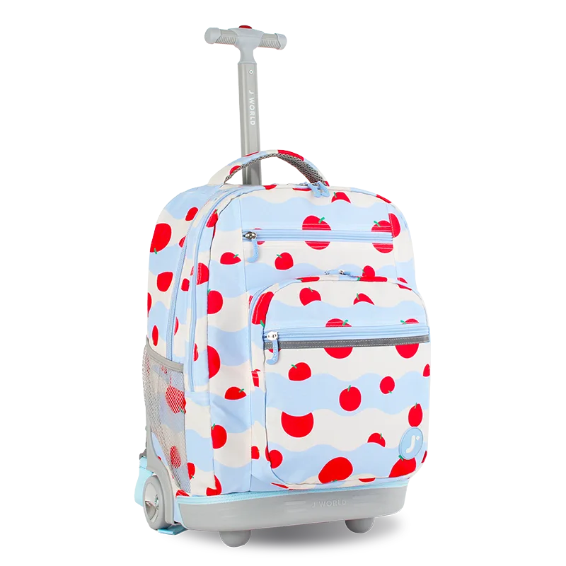 J World Sundance Laptop Rolling Backpack (20 Inch) in Floating Apple — angle view 2 # color_Floating Apple
