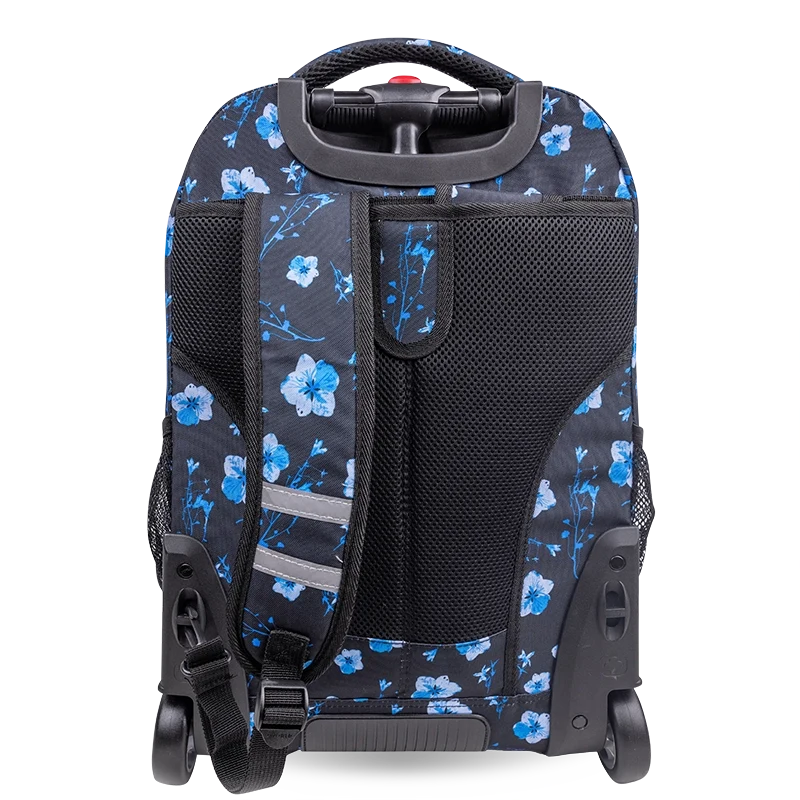 J World Sundance Laptop Rolling Backpack (20 Inch) in Night Bloom — back view # color_Night Bloom