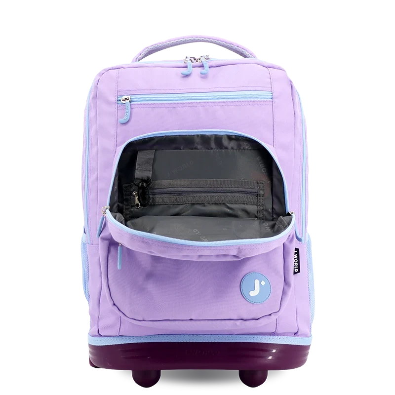 J World Sundance Laptop Rolling Backpack (20 Inch) in Purple — detail view # color_Purple