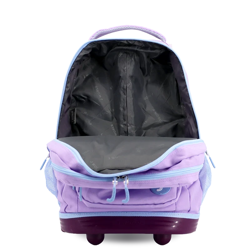 J World Sundance Laptop Rolling Backpack (20 Inch) in Purple — front view 2 # color_Purple