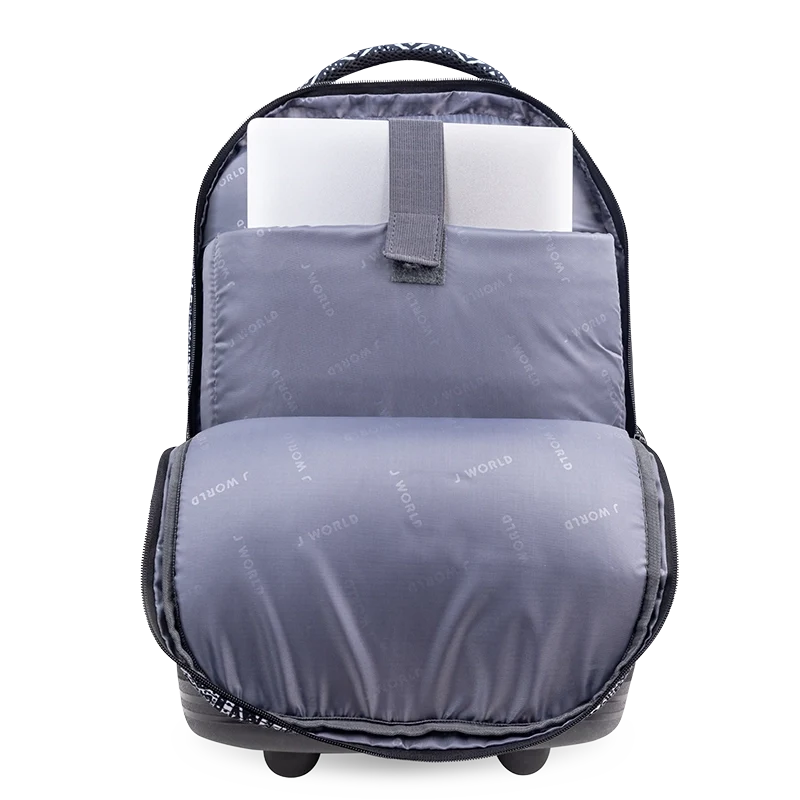 J World Sundance Laptop Rolling Backpack (20 Inch) in Tribal — interior view # color_Tribal