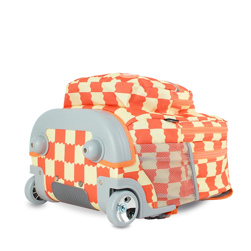J World Sundance Laptop Rolling Backpack (20 Inch) in Wiggle Coral — angle view 3 # color_Wiggle Coral