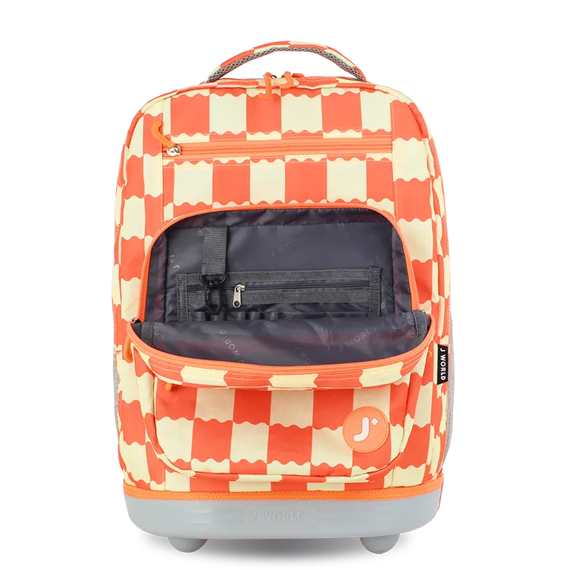 J World Sundance Laptop Rolling Backpack (20 Inch) in Wiggle Coral — detail view # color_Wiggle Coral