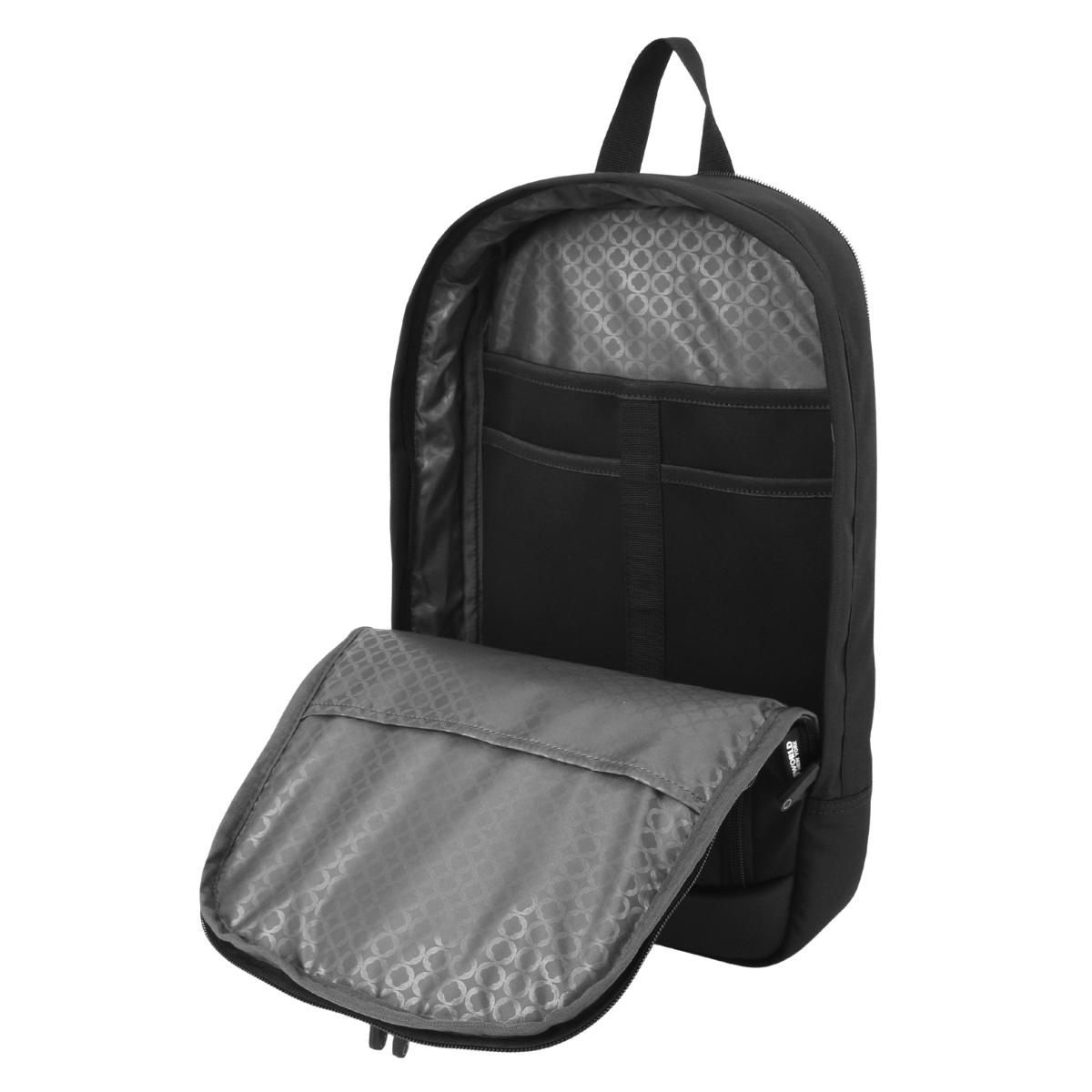 J World Dustin Laptop Rolling Backpack With Detachable Backpack (20 Inch) in Black — interior view