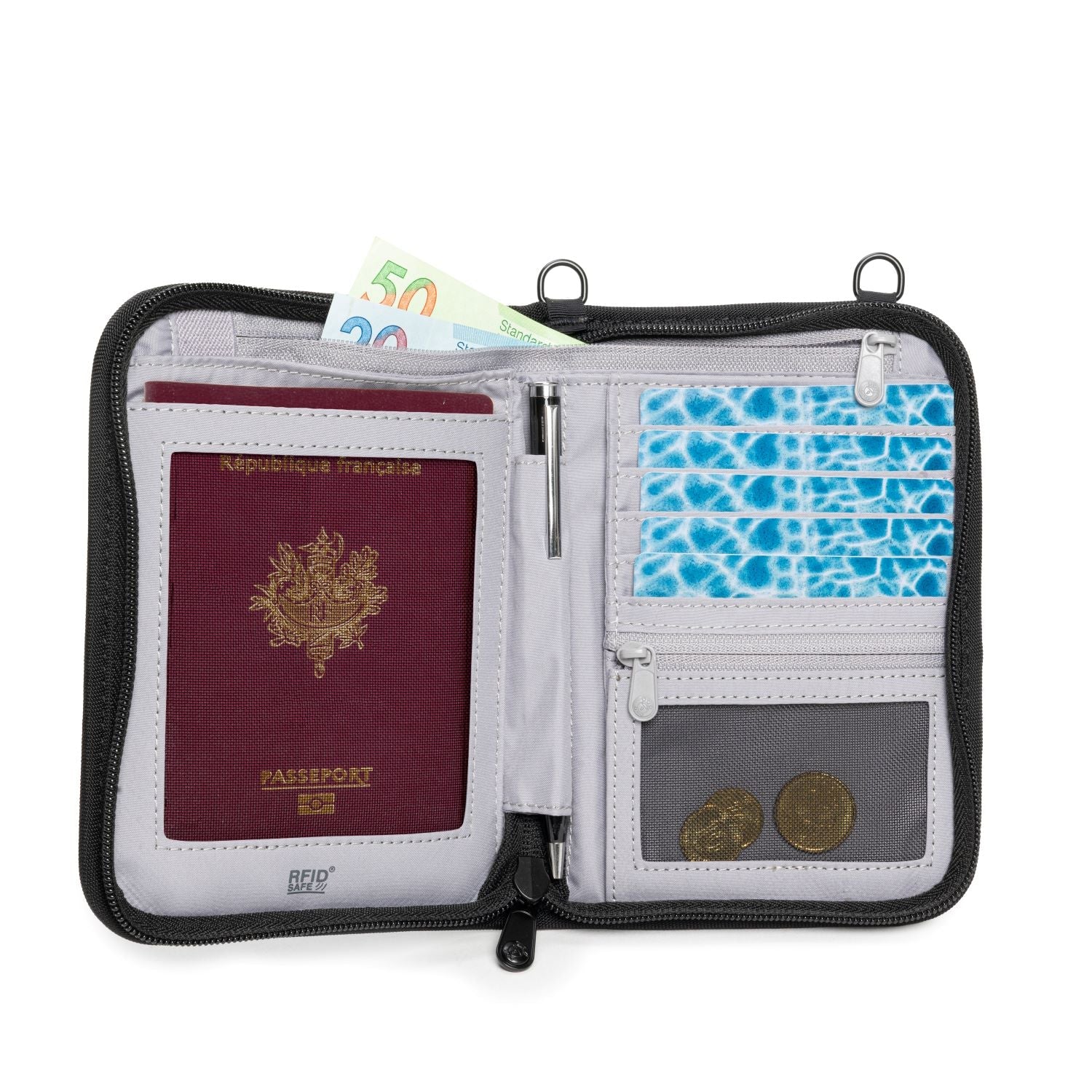 Pacsafe RFIDsafe™ V150 RFID Blocking Compact Organizer - Black