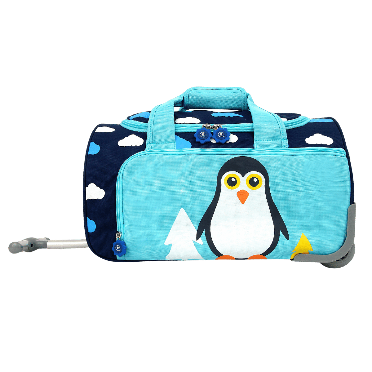 J World Kids' Rolling Duffel in Penguin — front view # color_Penguin