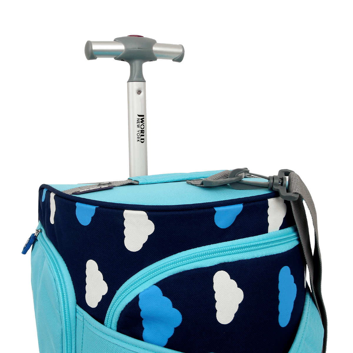 J World Kids' Rolling Duffel in Penguin — detail view # color_Penguin