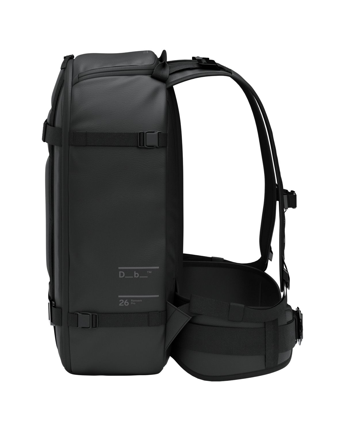 Db Journey Ramverk Pro Backpack 26L in Black Out — angle view 3