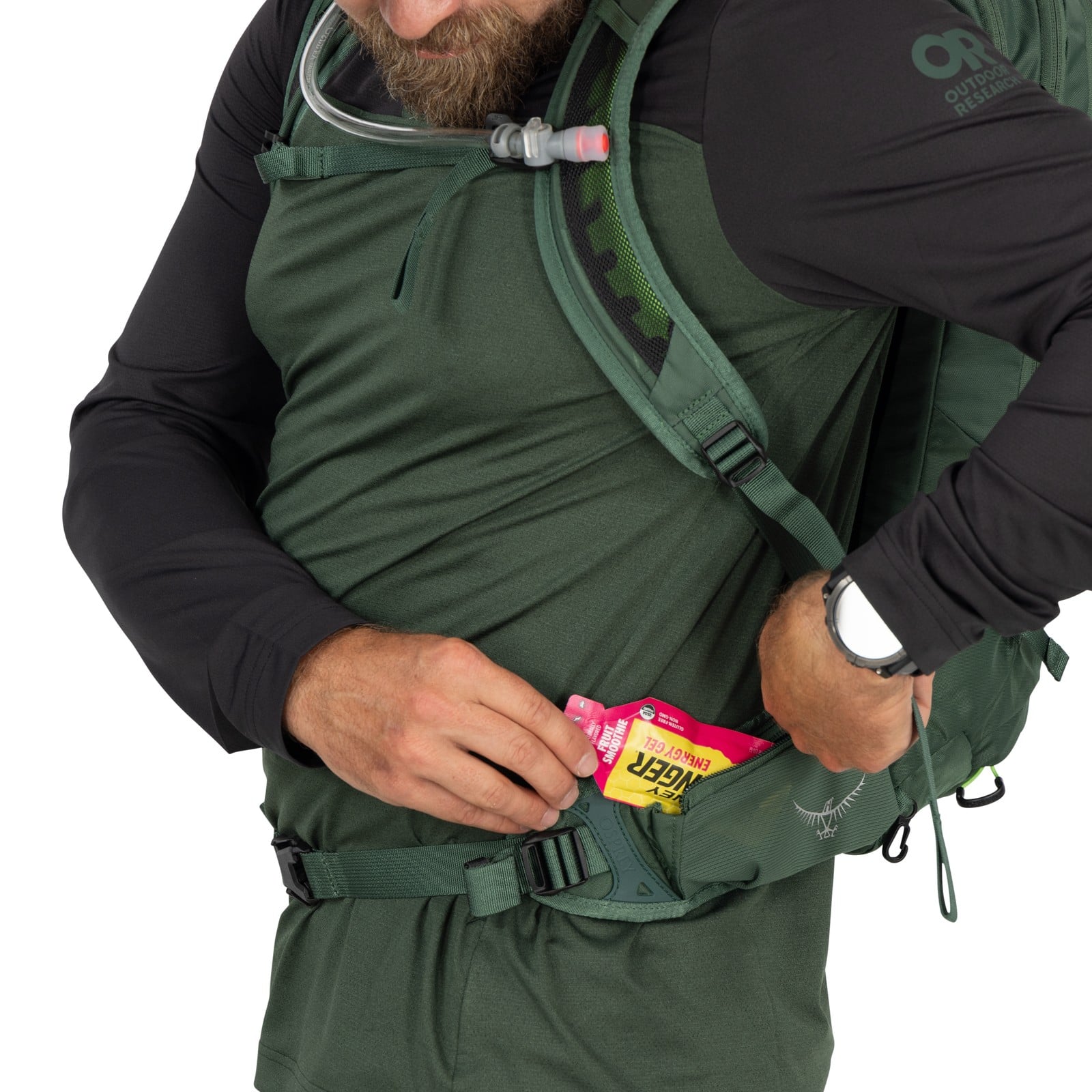 Osprey Raptor 10 Bike Hydration Pack 10L in Tundra Green — detail view 4