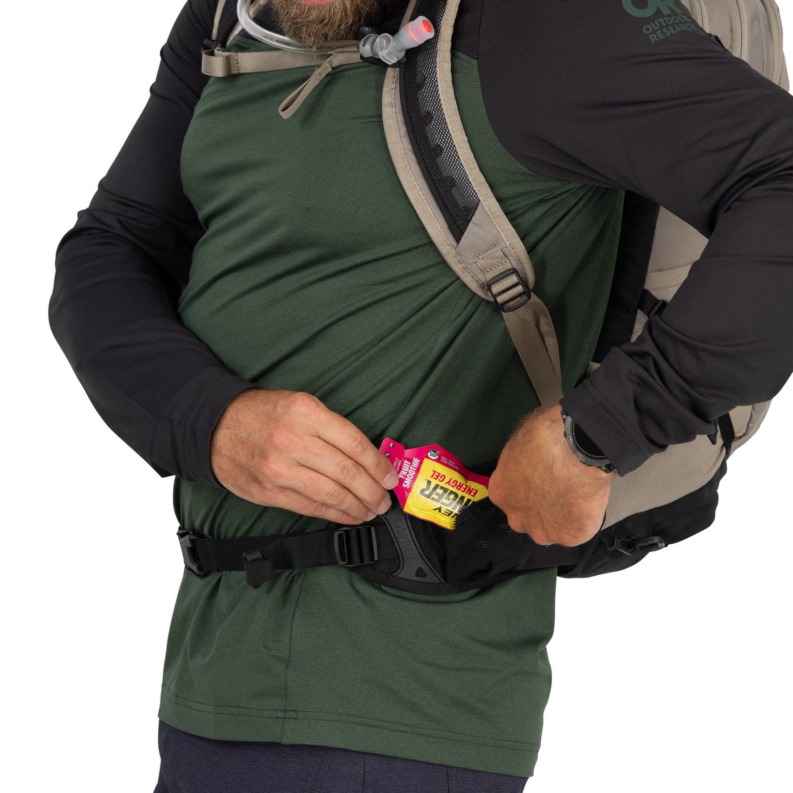 Osprey Raptor 14 Bike Hydration Pack 14L in Pediment Grey — detail view 2