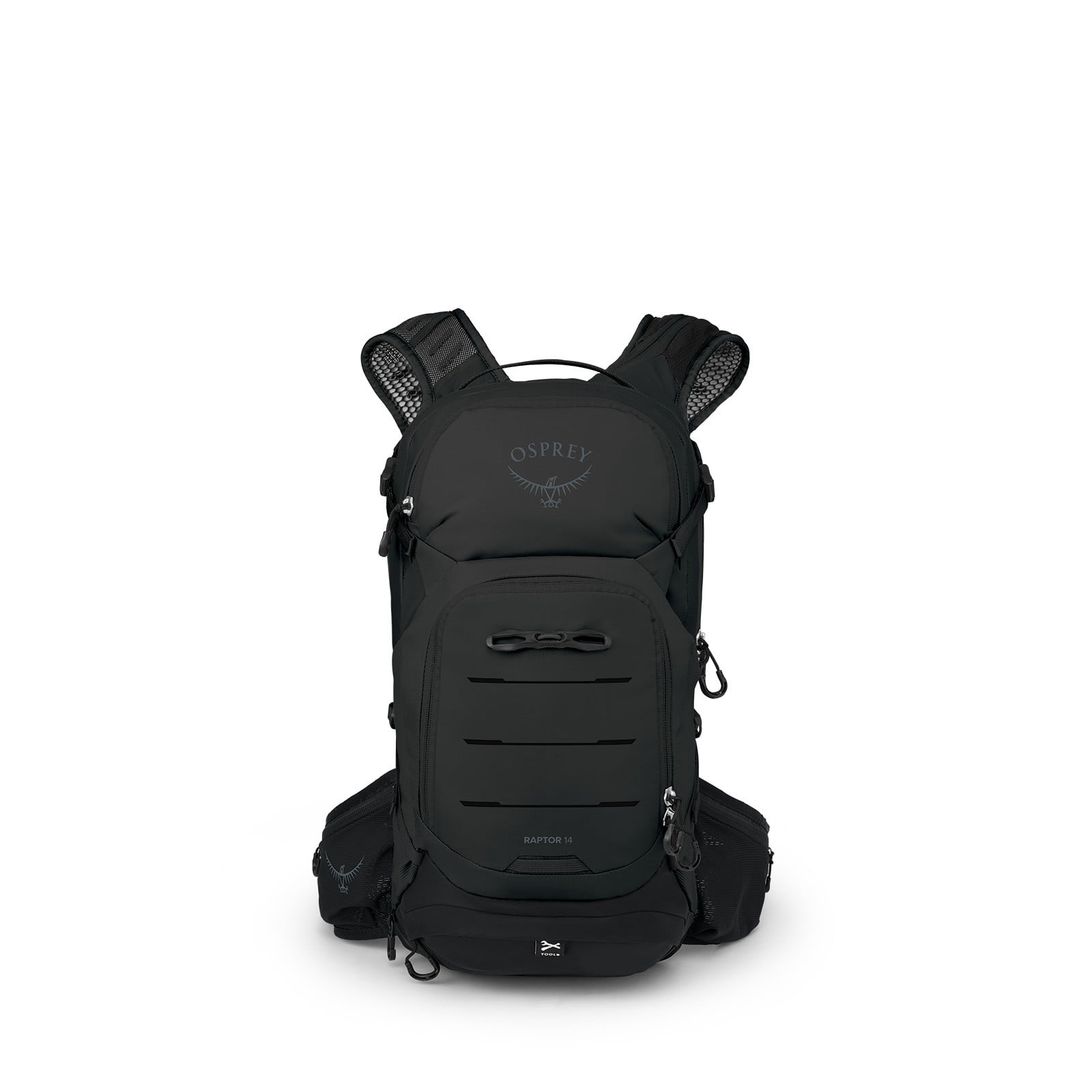Osprey Raptor 14 Bike Hydration Pack 14L in Black — front view