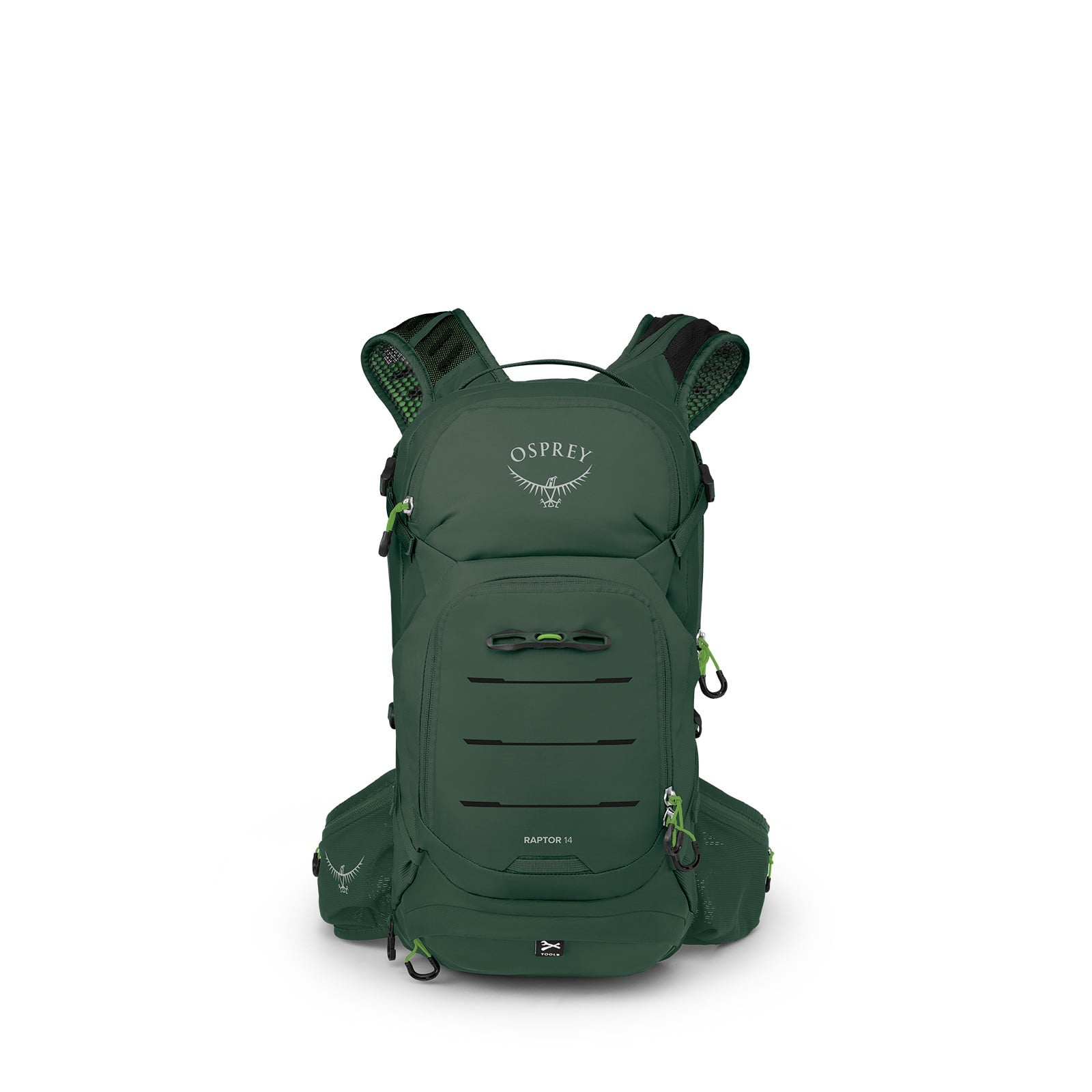 Osprey Raptor 14 Bike Hydration Pack 14L in Tundra Green — front view