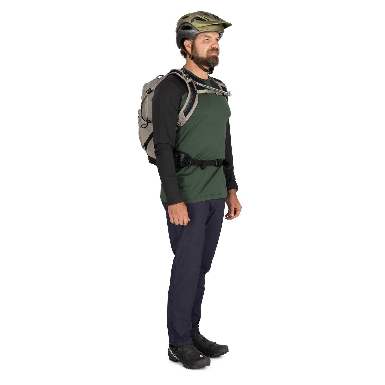 Osprey Raptor 14 Bike Hydration Pack 14L in Pediment Grey — lifestyle