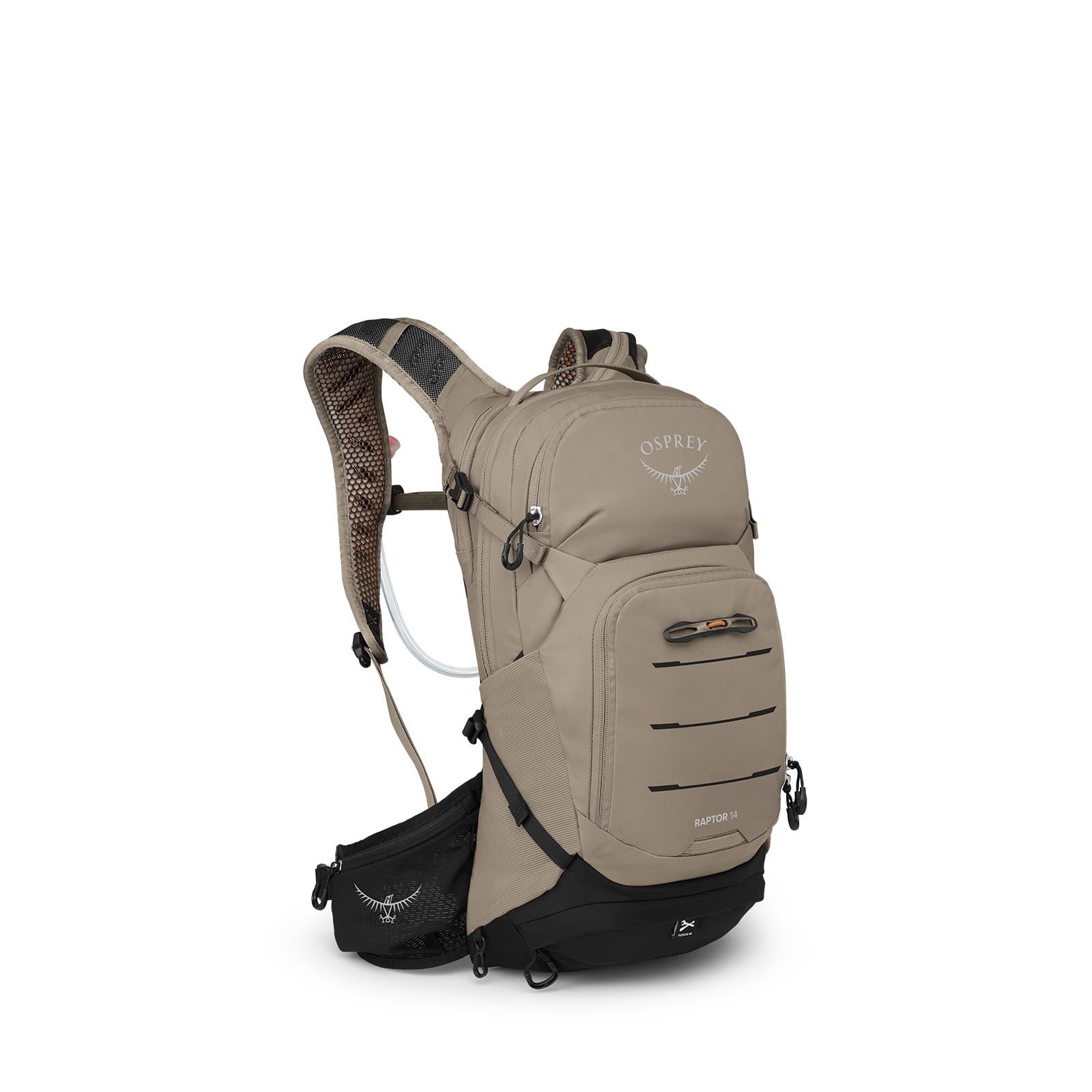 Osprey Raptor 14 Bike Hydration Pack 14L in Pediment Grey — angle view 2
